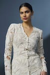 Buy_Ritika Mirchandani_Ivory Crepe Embroidered Crystal V Neck Araluen Jacket Kurta Sharara Set _Online_at_Aza_Fashions