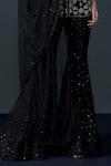 Buy_Ritika Mirchandani_Black Crepe Embroidered Crystal Plunging V Caelum Short Kurta Sharara Set _Online_at_Aza_Fashions