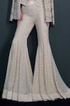 Buy_Ritika Mirchandani_Ivory Crepe Embellished Crystal Blazer Lapel Illume Cutwork Mesh Sharara Set 