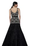 Ritika Mirchandani_Black Crepe Embellished Crystal Vespera Geometric Kurta With Mesh Lehenga _at_Aza_Fashions