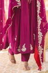 Surbhi Shah_Purple Chanderi Embroidery Floral Round Zardosi Anarkali And Pant Set _Online_at_Aza_Fashions