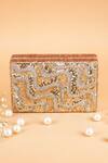 Buy_FEZA BAGS_Gold Embroidery Sequin Clutch _Online_at_Aza_Fashions