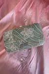 Buy_FEZA BAGS_Green Embroidery Floral Clutch _at_Aza_Fashions