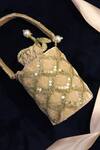 Buy_FEZA BAGS_Beige Embroidery Trellis Circular Bag _Online_at_Aza_Fashions