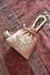 Buy_FEZA BAGS_Rose Gold Embroidery Floral Vine Potli Bag _at_Aza_Fashions