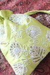 FEZA BAGS_Green Embroidery Beads Potli Bag _Online_at_Aza_Fashions