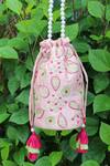 Buy_FEZA BAGS_Pink Embroidery Abstract Floral Potli Bag _at_Aza_Fashions