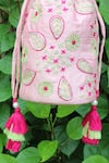 Buy_FEZA BAGS_Pink Embroidery Abstract Floral Potli Bag _Online_at_Aza_Fashions