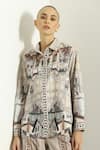 Buy_RANNA GILL_Beige Linen Blend Printed Milan Collared Palmira Button Down Shirt _at_Aza_Fashions