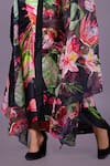 That Thing You Love_Multi Color Satin Print Floral Blouse Hand Embroidered Cape And Draped Skirt Set _Online_at_Aza_Fashions