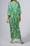 Shop_SIARRA_Green Printed Tropical V Neck Kaftan _at_Aza_Fashions