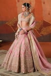 Buy_Masaba_Pink Lehenga Heavy Raw Silk Embroidered Zardozi The Gulab Barfi Bridal Set _at_Aza_Fashions