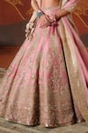 Shop_Masaba_Pink Lehenga Heavy Raw Silk Embroidered Zardozi The Gulab Barfi Bridal Set _Online_at_Aza_Fashions