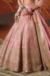 Buy_Masaba_Pink Lehenga Heavy Raw Silk Embroidered Zardozi The Gulab Barfi Bridal Set _Online_at_Aza_Fashions