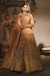 Buy_Masaba_Pink Lehenga Heavy Raw Silk And Tissue Embroidered The Agra Petha Bridal Set _at_Aza_Fashions