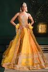 Buy_Masaba_Yellow Lehenga Heavy Raw Silk Embroidered Zardozi The Son Patissa Set _at_Aza_Fashions