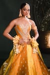 Buy_Masaba_Yellow Lehenga Heavy Raw Silk Embroidered Zardozi The Son Patissa Set _Online_at_Aza_Fashions