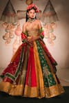 Buy_Masaba_Multi Color Lehenga Gulposh Viscose Raw Silk Embroidered The Rainbow Barfi Set _at_Aza_Fashions