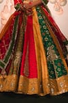 Masaba_Multi Color Lehenga Gulposh Viscose Raw Silk Embroidered The Rainbow Barfi Set _Online_at_Aza_Fashions