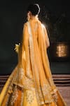 Shop_Masaba_Yellow Lehenga Heavy Raw Silk Embroidered Zardozi The Ghevar Bridal Set _at_Aza_Fashions