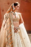 Buy_Masaba_Ivory Lehenga Heavy Raw Silk And Tissue Embroidered Nan Khati Bridal Set _Online_at_Aza_Fashions