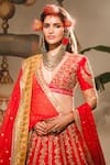 Buy_Masaba_Red Lehenga Heavy Raw Silk Embroidered Zardozi The Gulab Sherbet Bridal Set _Online_at_Aza_Fashions