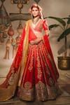 Buy_Masaba_Red Lehenga Heavy Raw Silk Embroidered Zardozi The Rooh Afza Bridal Set _at_Aza_Fashions