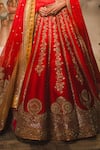 Masaba_Red Lehenga Heavy Raw Silk Embroidered Zardozi The Rooh Afza Bridal Set _Online_at_Aza_Fashions