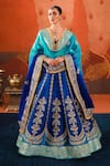 Buy_Masaba_Blue Lehenga Heavy Raw Silk Embroidered Dori Sanjh Anar Phool Bridal Set _at_Aza_Fashions