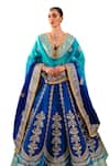 Buy_Masaba_Blue Lehenga Heavy Raw Silk Embroidered Dori Sanjh Anar Phool Bridal Set _Online_at_Aza_Fashions