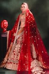 Buy_Masaba_Red Lehenga Heavy Raw Silk Embroidery Anant Bel And The Anar Bagh Bridal Set _at_Aza_Fashions