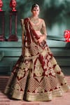 Buy_Masaba_Red Lehenga Heavy Raw Silk Hand Embroidery Jharna The Aalu Bukhara Bridal Set _at_Aza_Fashions