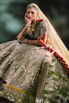 Shop_Masaba_Green Lehenga Heavy Raw Silk Embroidery Sequin Paan The Aam Panna Bridal Set _at_Aza_Fashions