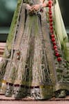 Masaba_Green Lehenga Heavy Raw Silk Embroidery Sequin Paan The Aam Panna Bridal Set _Online_at_Aza_Fashions