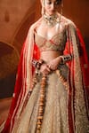 Buy_Masaba_Orange Lehenga Heavy Raw Silk Embroidery The Khubani Ka Meetha Bridal Set _Online_at_Aza_Fashions