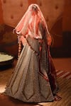 Buy_Masaba_Orange Lehenga Heavy Raw Silk The Khubani Ka Meetha Bridal And Veil Set _at_Aza_Fashions