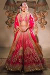 Buy_Masaba_Pink Lehenga Heavy Raw Silk Embroidery Zardozi The Gulaab Bridal Set _at_Aza_Fashions