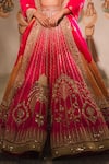 Masaba_Pink Lehenga Heavy Raw Silk Embroidery Zardozi The Gulaab Bridal Set _Online_at_Aza_Fashions