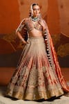 Buy_Masaba_Orange Lehenga Tissue And Heavy Raw Silk Embroidery Dil The Mohanthal Bridal Set _at_Aza_Fashions