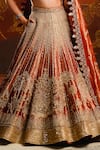 Masaba_Orange Lehenga Tissue And Heavy Raw Silk Embroidery Dil The Mohanthal Bridal Set _Online_at_Aza_Fashions