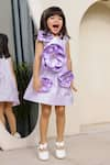 Shop_JANYAS CLOSET_Purple Satin Silk Embellished Flower Enchanted Dress _at_Aza_Fashions