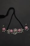 Buy_Mero Jewellery_Pink Kundan Floral Motif Choker Set _at_Aza_Fashions