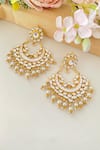Shop_Namasya_White Beads, Diamonds Kundan Studded Chandbalis _at_Aza_Fashions