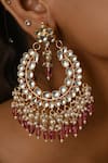 Buy_Namasya_Pink Beads Kundan Embellished Earrings _at_Aza_Fashions