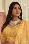 Buy_Namasya_Gold Plated Beads, Diamonds Kundan Embellished Necklace Set _at_Aza_Fashions