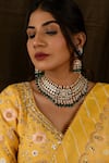 Buy_Namasya_Green Kundan Studded Necklace Set _at_Aza_Fashions