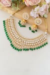 Shop_Namasya_Green Kundan Studded Necklace Set _at_Aza_Fashions