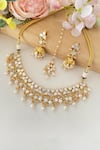 Shop_Namasya_White Mother Of Pearl Embellished Necklace Set _at_Aza_Fashions