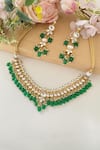 Shop_Namasya_Green Kundan Studded Necklace Set _at_Aza_Fashions