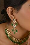 Namasya_Green Kundan Studded Necklace Set _Online_at_Aza_Fashions